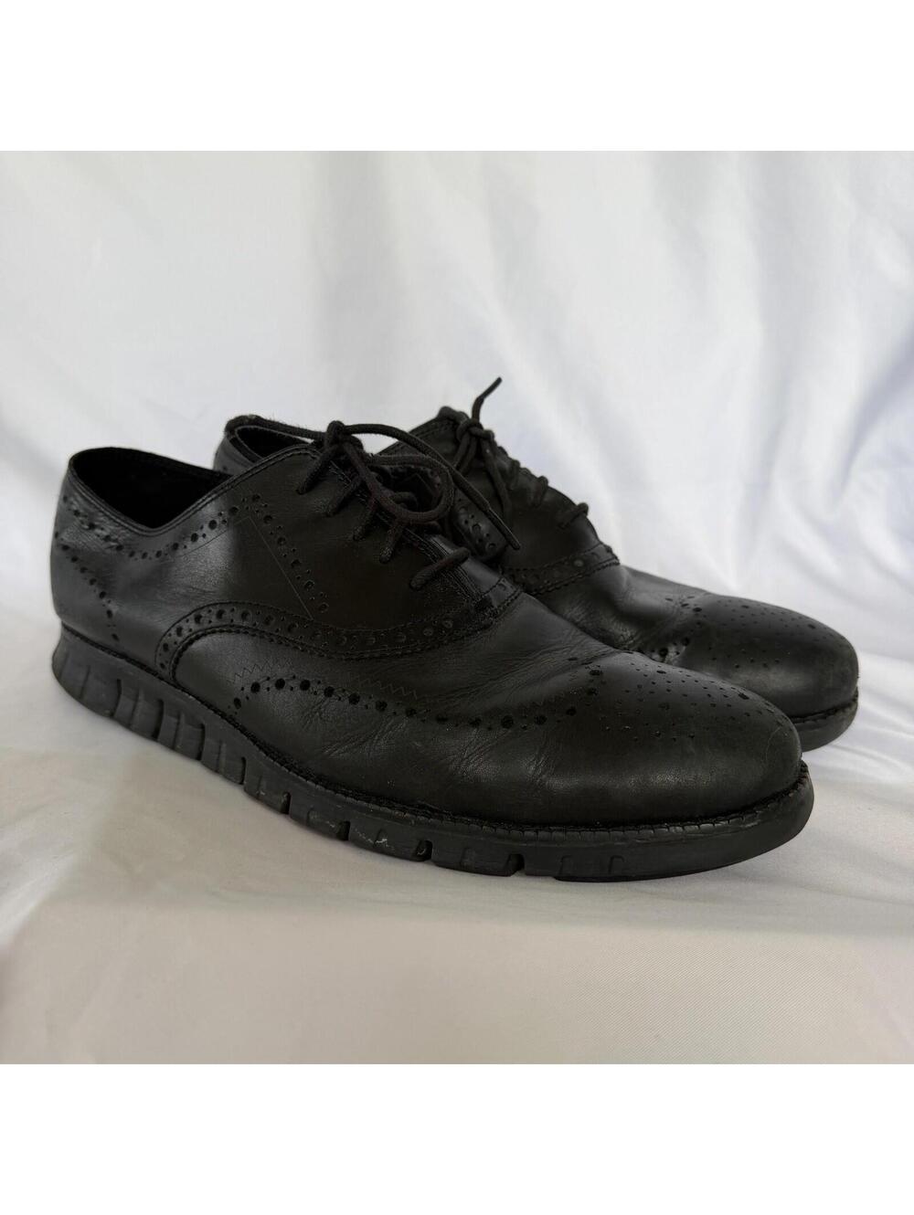 Cole Haan ZeroGrand Wingtip Oxford Black Leather Men's 14W C20719 GrandOS